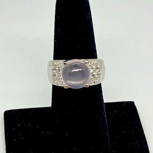 Vintage Silver Ring With Pink Stone